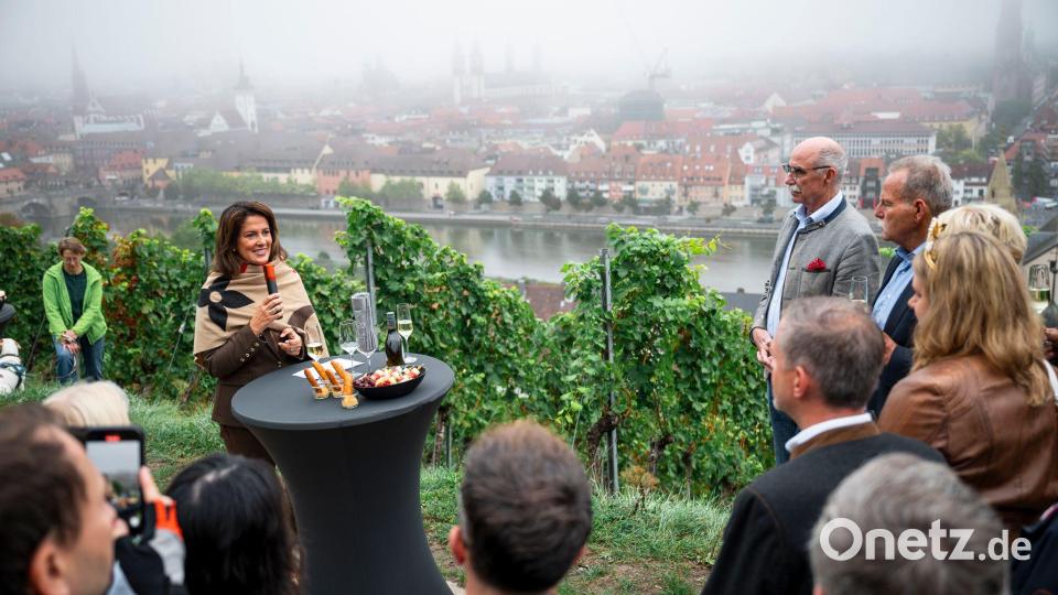 Zwischen Reben in Würzburg wurde die fränkische Weinlese offiziell eröffnet. Bild: Daniel Vogl/dpa