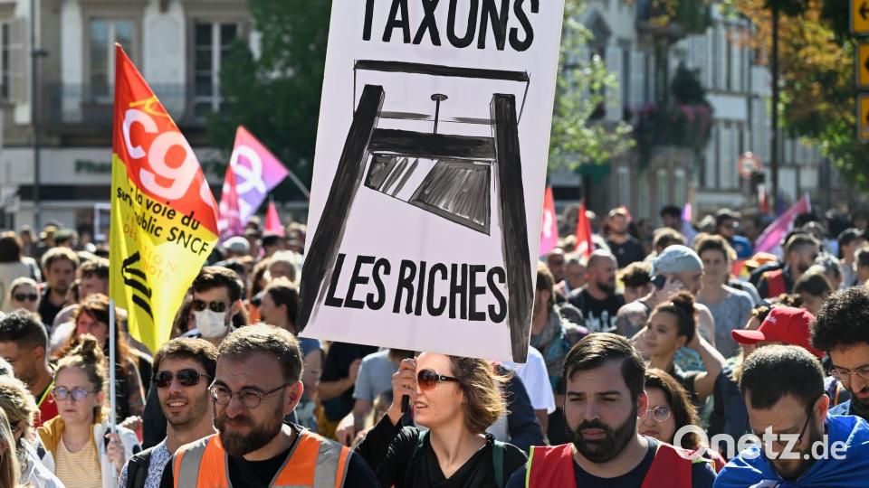 Landesweit fanden heute in Frankreich Kundgebungen und Protestaktionen statt. Bild: Pascal Bastien/AP/dpa
