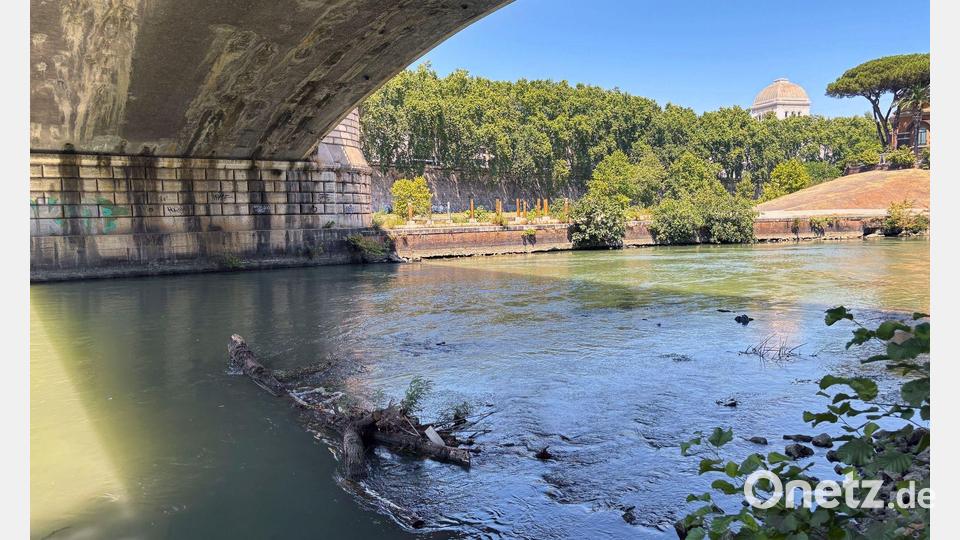 Wer will hier ins Wasser? Das Schwimmen im Tiber soll künftig wieder möglich sein. Bild: Robert Messer/dpa