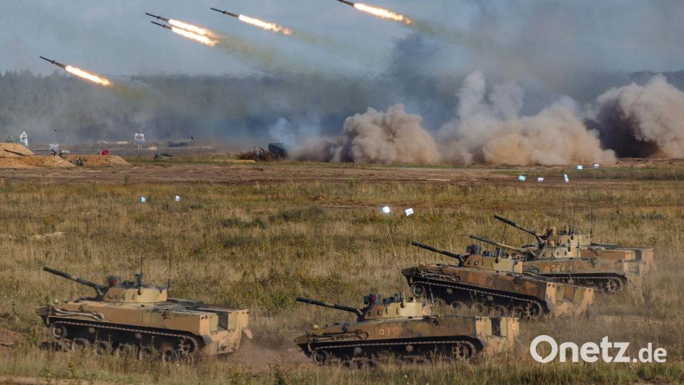 Am Sapad-Manöver 2021 waren 200 000 Soldaten aus Russland und Belarus beteiligt. (Archivbild) Bild: Vadim Savitskiy/Russian Defense Ministry Press Service/AP/dpa