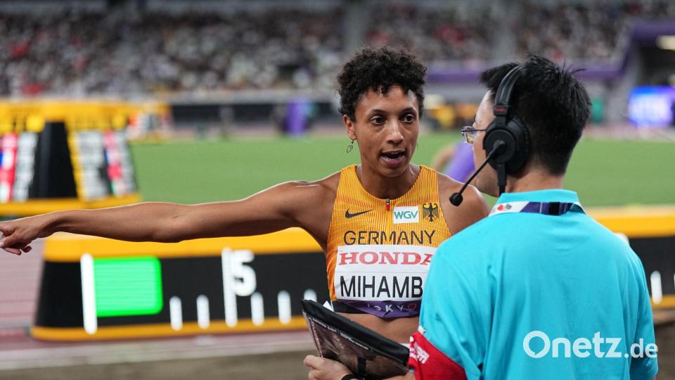Malaika Mihambo hatte Gesprächsbedarf. Bild: Michael Kappeler/dpa