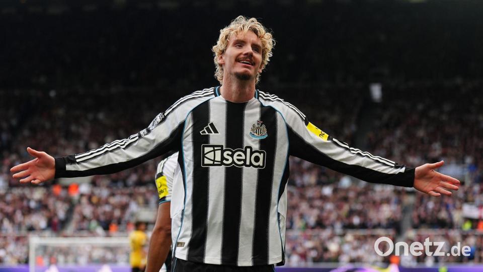 Nick Woltemade freut sich über sein erstes Tor für Newcastle. Bild: Owen Humphreys/PA Wire/dpa