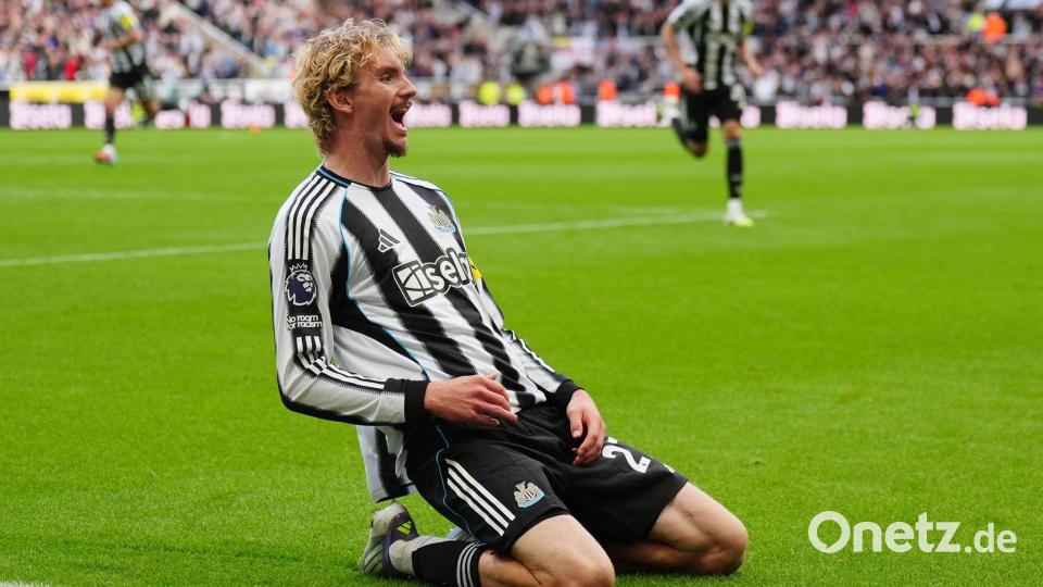 Bejubelt seinen ersten Treffer in der Premier League: Nick Woltemade. Bild: Owen Humphreys/PA Wire/dpa