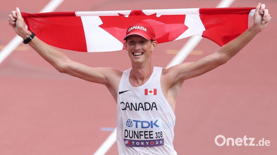 Evan Dunfee aus Kanada hat das erste Gold bei der Leichtathletik-WM in Japan geholt. Bild: Oliver Weiken/dpa