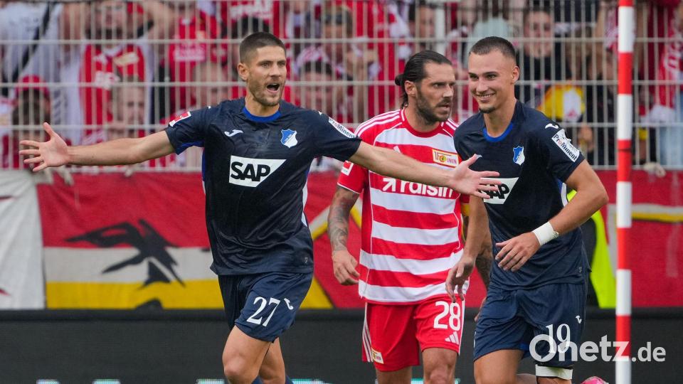 Jubelt über sein Elfmeter-Tor: Hoffenheims Andrej Kramaric. Bild: Soeren Stache/dpa