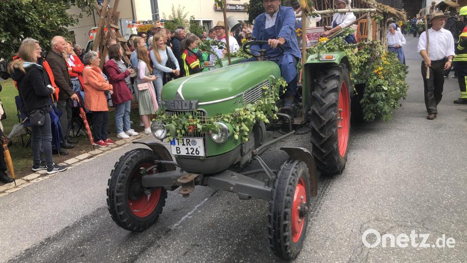 Der Umzug war auch eine Fahrzeugschau mit alten Traktoren, die noch immer ihren Dienst verrichten. Bild: wro
