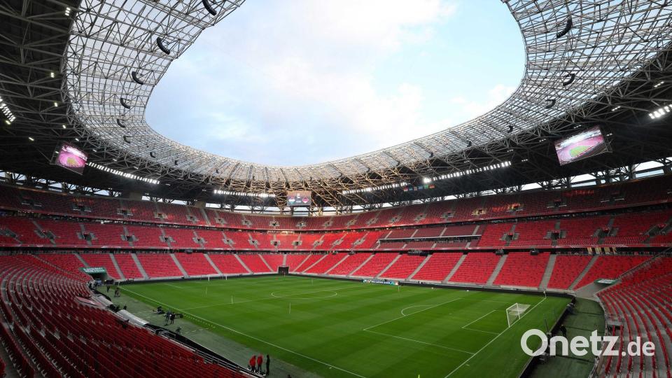 Finalstadion in Budapest: die Puskas-Arena. (Archivbild) Bild: Christian Charisius/dpa
