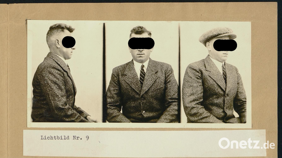 Bilder des Täters nach seiner Verhaftung in der Nähe von Augsburg Bild: Staatsarchiv Amberg