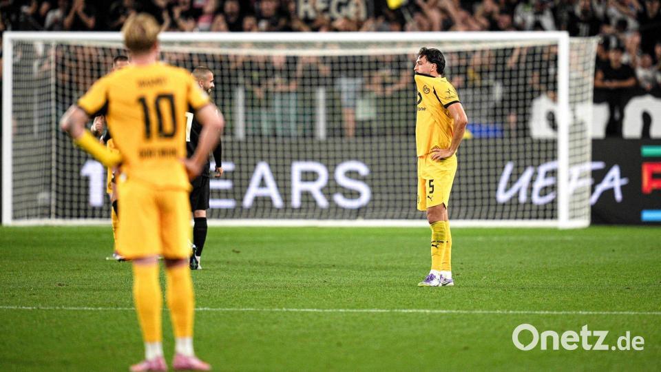 Dortmunds Ramy Bensebaini reagiert nach dem Spiel in der Champions League gegen Juventus Turin. Bild: Marco Alpozzi/LaPresse via ZUMA Press/dpa