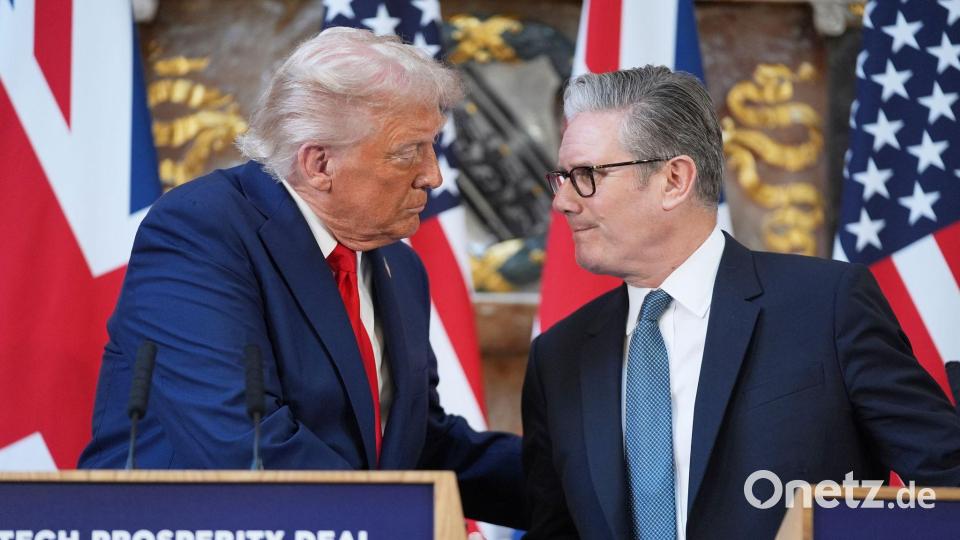 Gaza, Ukraine, Epstein: Trump und Starmer sprachen darüber bei einer gemeinsamen Pressekonferenz. Bild: Evan Vucci/AP/dpa