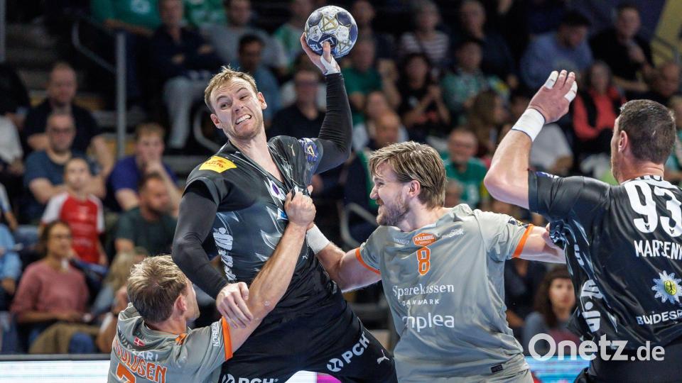 Welthandballer Mathias Gidsel war einmal mehr kaum zu stoppen. Bild: Andreas Gora/dpa