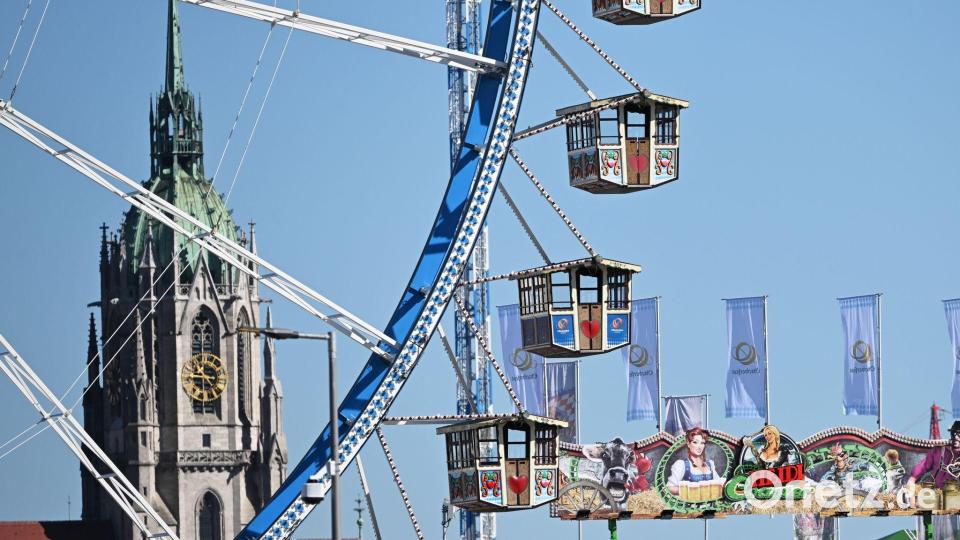 Oktoberfest-Vorfreude in München – Riesenrad und St. Paul prägen das Festgelände Bild: Sven Hoppe/dpa