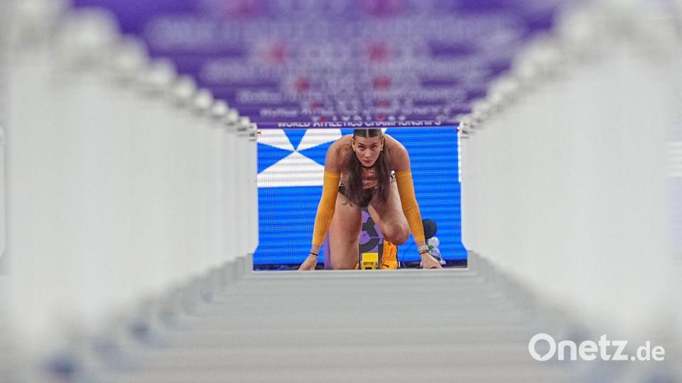 Tokio: Sandrina Sprengel startet bei der Leichtathletik-WM für Deutschland im 100m Hürden-Siebenkampf Bild: Michael Kappeler/dpa