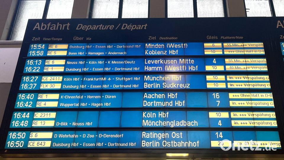 Zu oft zu spät: Die Züge der Deutschen Bahn. (Archivbild) Bild: Arne Meyer/dpa