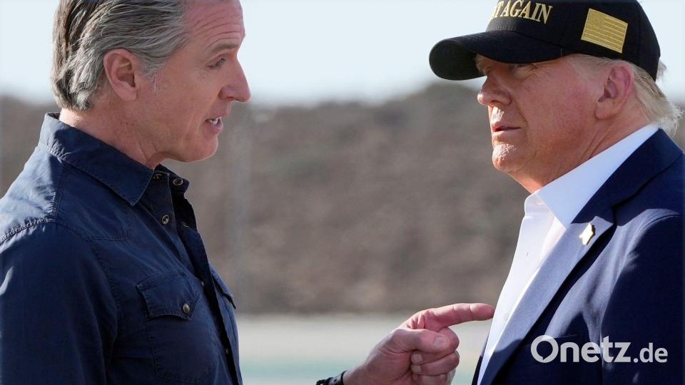 Newsom geriet mit Trump auch wegen dessen migrationspolitischer Linie aneinander. (Archivbild) Bild: Mark Schiefelbein/AP/dpa