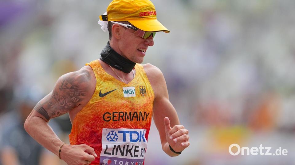 Geher Christopher Linke zeigte ein gutes WM-Rennen über die 20 Kilometer. Bild: Michael Kappeler/dpa