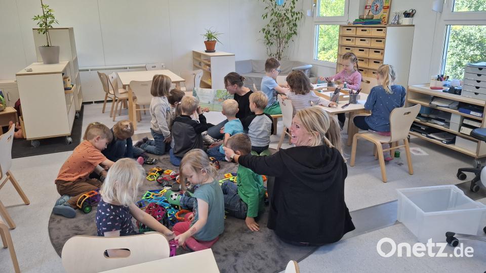 Der Kindergarten &quot;Moritz&quot; der Gemeinde Schmidgaden ist in eine Containeranlage umgezogen. Für die betreuten Kinder ist da bestens gesorgt. Bild: jua