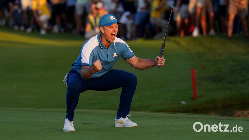 Selten gehen Golfer so aus sich heraus wie bei Erfolgen im Ryder Cup - so wie hier Justin Rose in Rom. (Archiv-Foto) Bild: Zac Goodwin/PA Wire/dpa