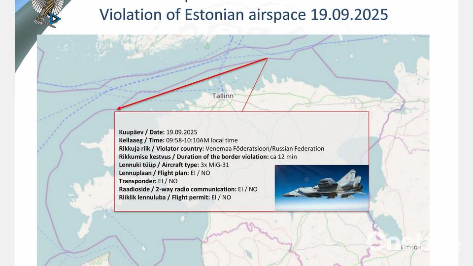Aus Sicht Estlands steht fest, dass russische Jets am vergangenen Freitag den estnischen Luftraum verletzten. (Handout Archiv) Bild: Rasmus Jürilo/Estnisches Verteidigungsministerium/dpa