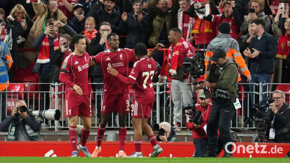 Liverpools Rekordneuzugang Alexander Isak erzielte die glückliche Führung für den FC Liverpool. Bild: Jon Super/AP/dpa
