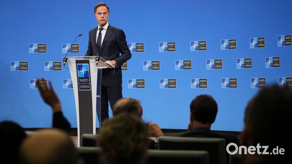 Nato-Generalsekretär Mark Rutte machte klar, dass die Nato  - wenn notwendig - auch ein Flugzeug abschießen werde. Bild: Virginia Mayo/AP/dpa