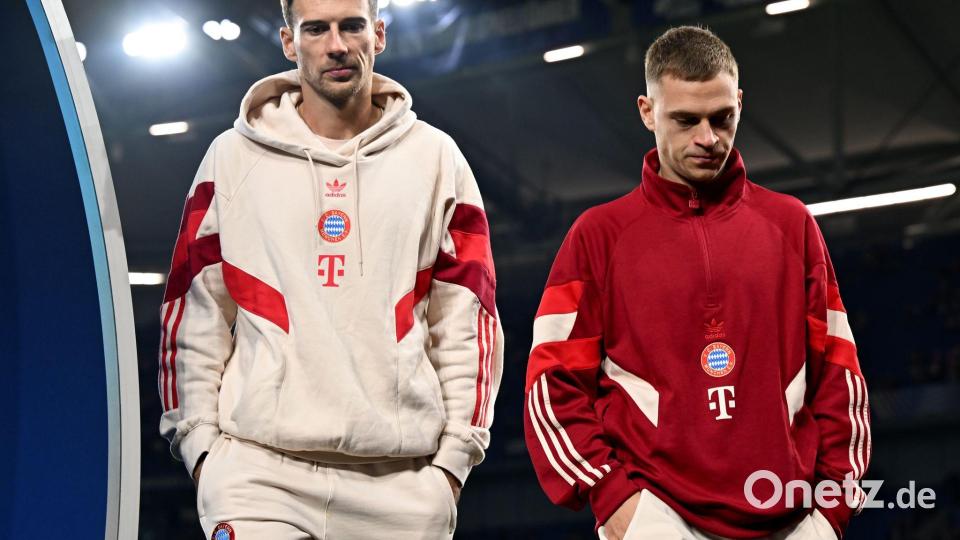Seit Jahren vereint: Leon Goretzka (l) und Joshua Kimmich stehen gegen Bremen jeweils vor dem 300. Bundesligaspiel. Bild: David Inderlied/dpa