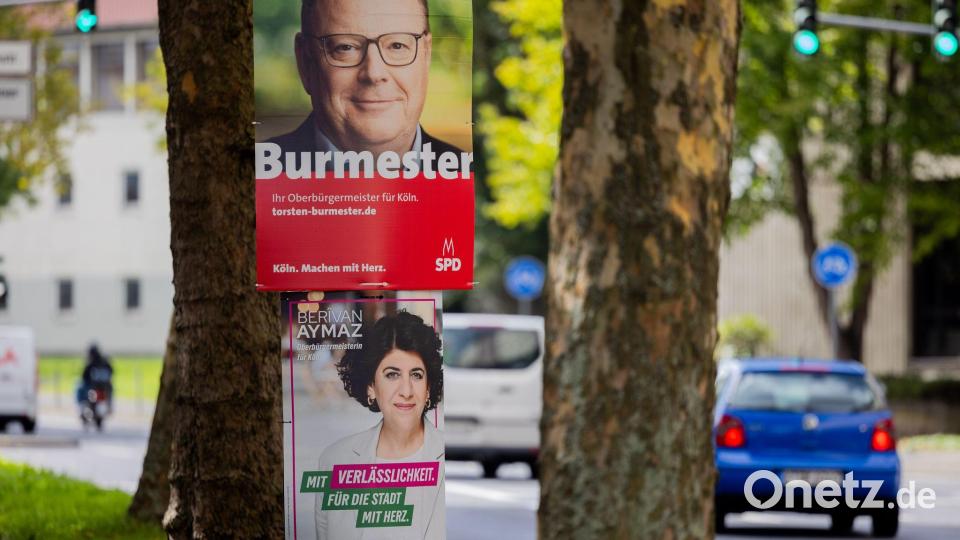 Berivan Aymaz (Grüne) und Torsten Burmester (SPD) sind in der Stichwahl um das Oberbürgermeisteramt in Köln. (Archivbild) Bild: Rolf Vennenbernd/dpa