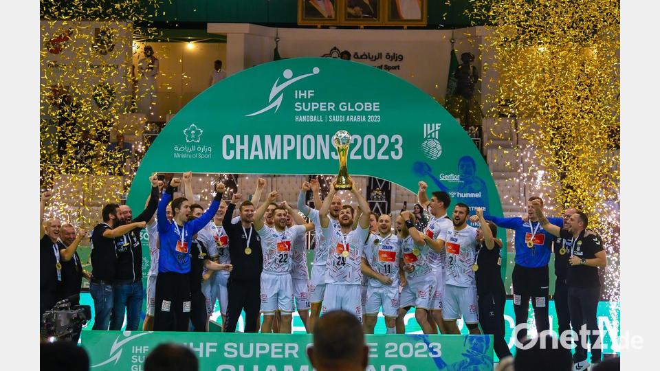 Der SC Magdeburg will bei der Club-WM wie 2023 jubeln. Bild: Super Globe Media Team/dpa