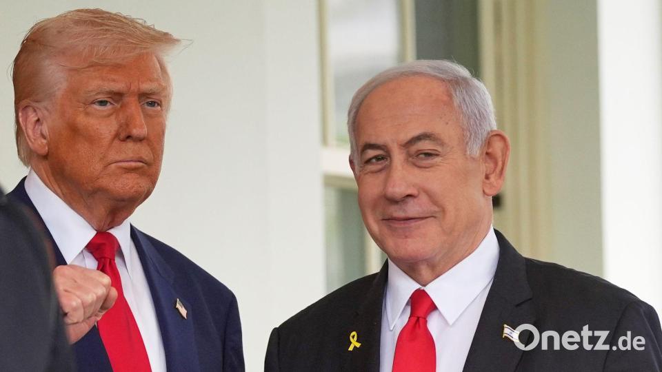 US-Präsident Donald Trump trifft den israelischen Regierungschef Benjamin Netanjahu am Montag. (Archivbild) Bild: Evan Vucci/AP/dpa