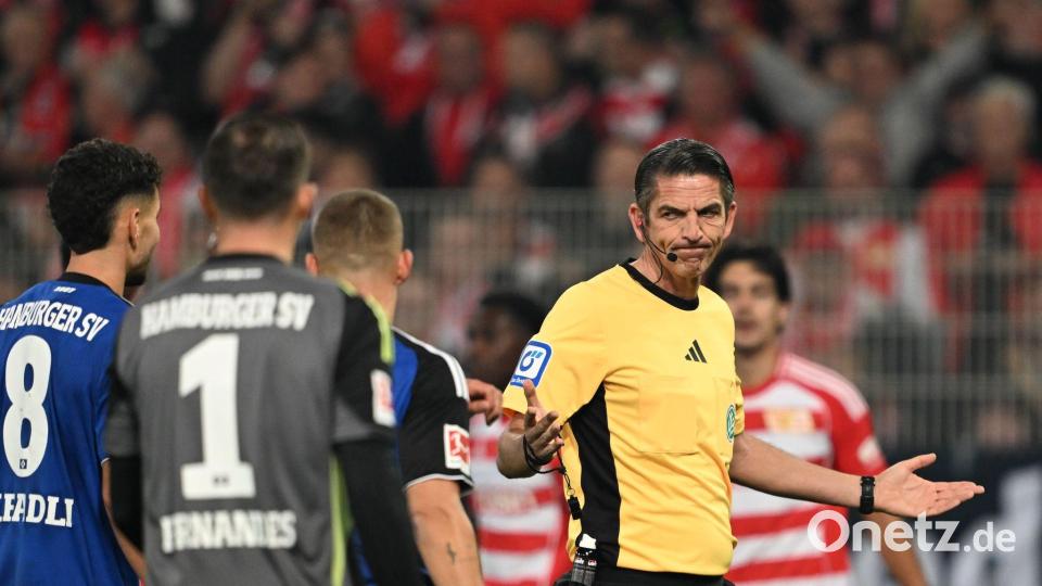 Referee Aytekin liegt mit seinem Elfmeterpfiff richtig. Bild: Soeren Stache/dpa