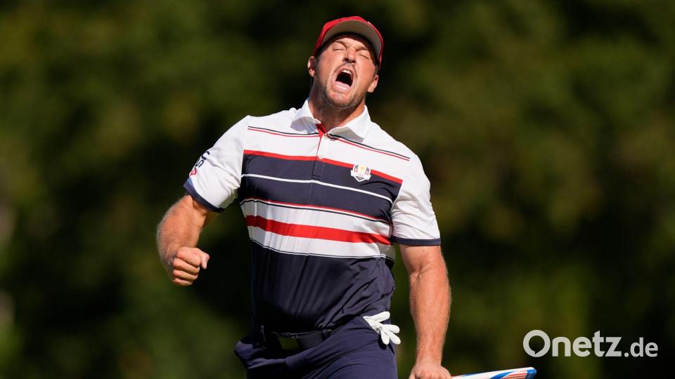 Bryson DeChambeau kam nach einem Fünf-Punkte-Rückstand noch zurück und holte ein Unentschieden. Bild: Robert Bukaty/AP/dpa