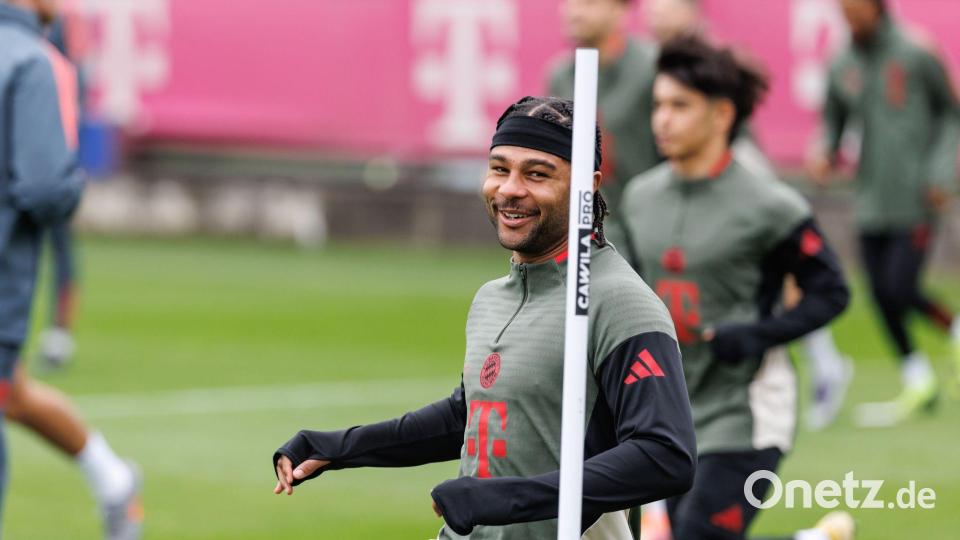 Serge Gnabry &amp; Co. starten mit guter Laune auf eine ungewöhnliche Champions-League-Reise. Bild: Matthias Balk/dpa