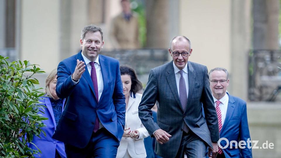 Villa Borsig, Berlin: CDU, CSU und SPD starten Kabinettsklausur mit Merz und Klingbeil. Bild: Kay Nietfeld/dpa