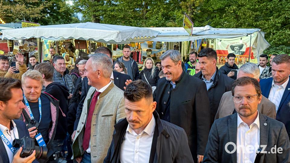 Ankunft von Markus Söder auf der Amberger Dult. Bild: Stephan Huber