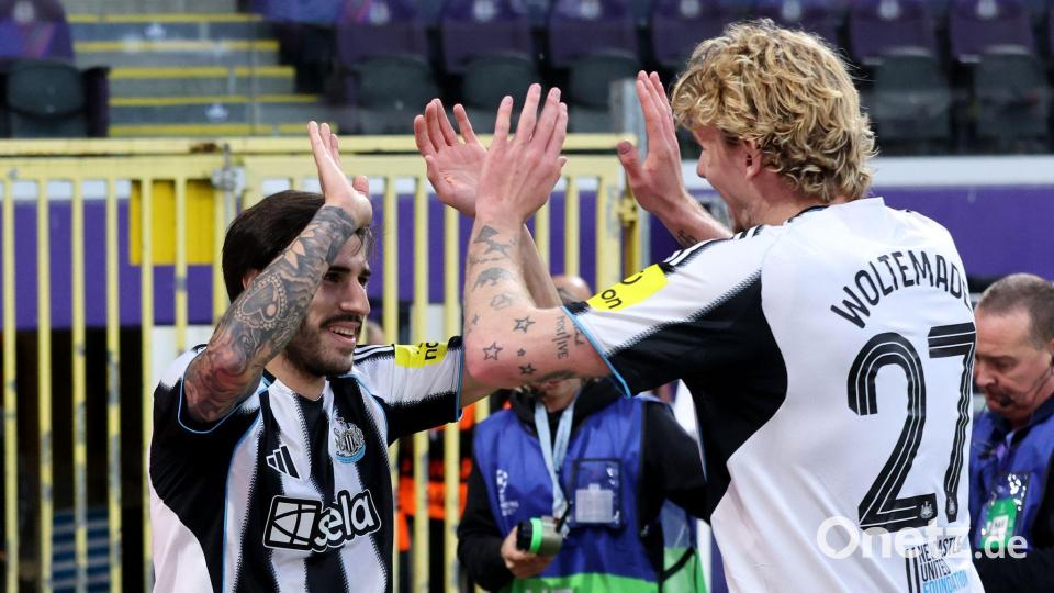 Nick Woltemade traf für Newcastle zur 1:0-Führung. Bild: Peter Lous/PA Wire/dpa