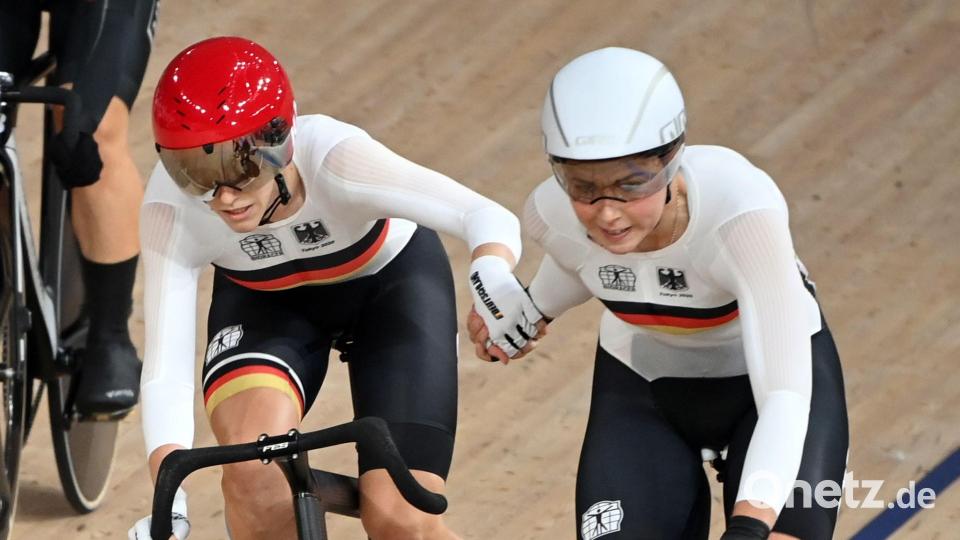 Bei der Straßen-EM in Frankreich reichte es für Franziska Brauße (l) und Lisa Klein nicht zu einer Top-Ten-Platzierung. (Archivbild) Bild: Sebastian Gollnow/dpa