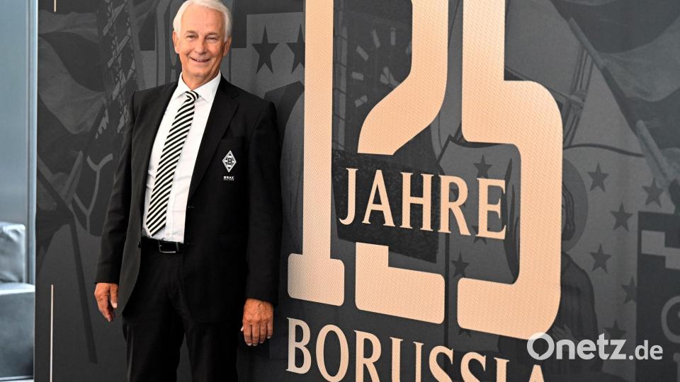 Vereinspräsident Rainer Bonhof hatte vor wenigen Wochen bei der 125-Jahr-Feier Borussias noch Grund zu lachen Bild: Roberto Pfeil/dpa