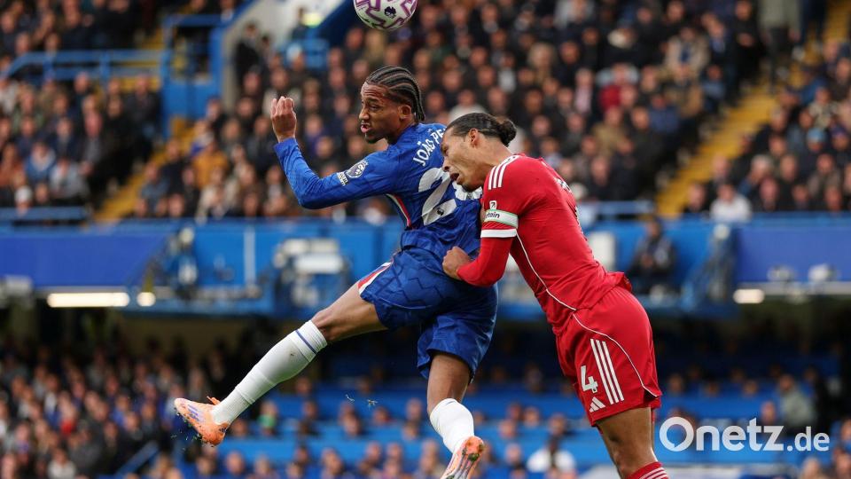Chelseas Joao Pedro (l) gegen Liverpools Virgil van Dijk. Bild: Ian Walton/AP/dpa