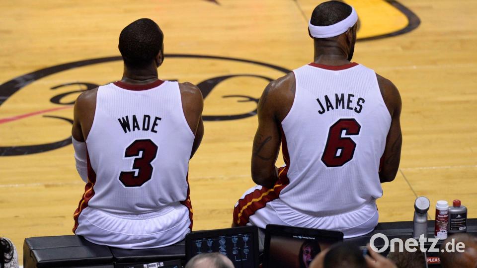 Wade und James gewannen mit Miami gemeinsam zwei Titel. Bild: picture alliance / dpa