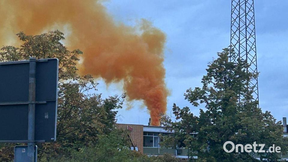 Warnung: Gaswolke über Aschaffenburg Bild: Ralt Hettler/dpa