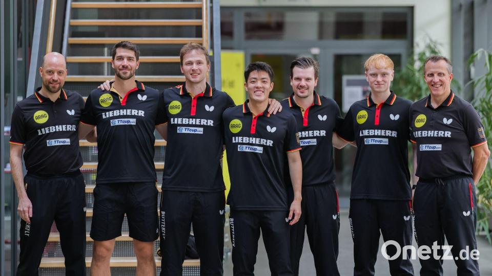 Die deutsche Tischtennis-Nationalmannschaft vor der Team-EM in Kroatien. Bild: Rolf Vennenbernd/dpa