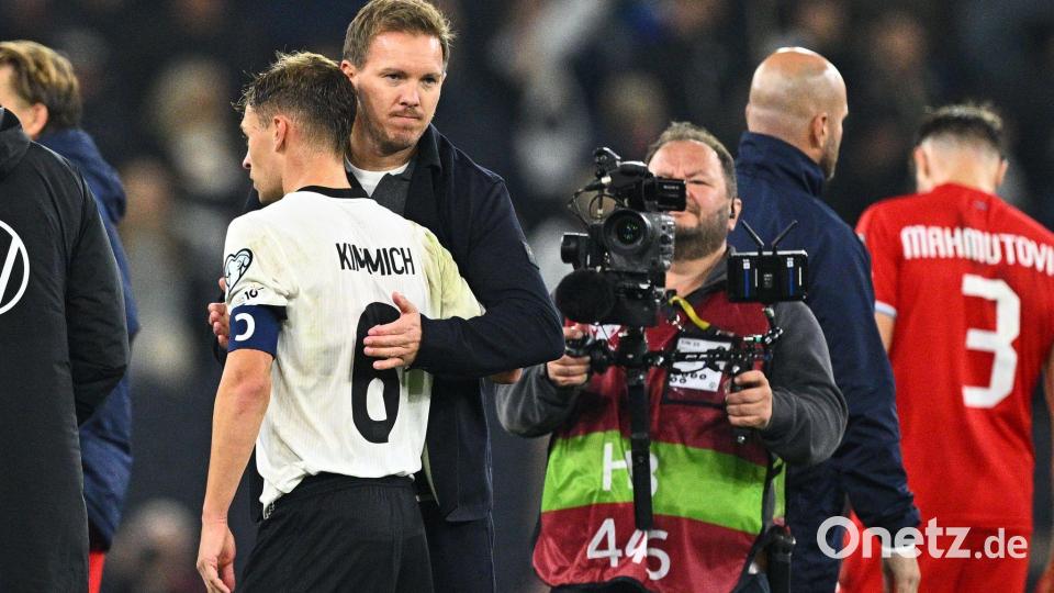 Nagelsmann und Kimmich sind nach dem Spiel gegen Luxemburg zufrieden. Bild: Tom Weller/dpa