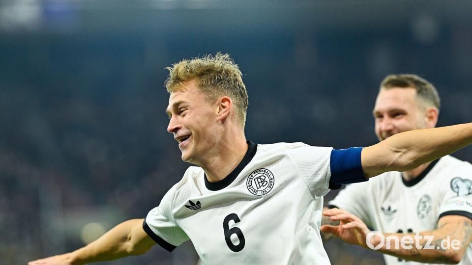 Kapitän Kimmich bejubelt ein Tor. Bild: Uwe Anspach/dpa