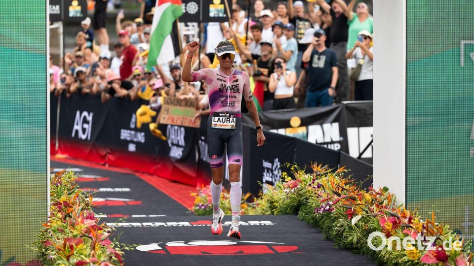 Laura Philipp wurde als Weltmeisterin entthront, schaffte es im Hitzedrama aber noch aufs Podium. Bild: BEAUTIFUL SPORTS/Hilger/BEAUTIFUL SPORTS/dpa