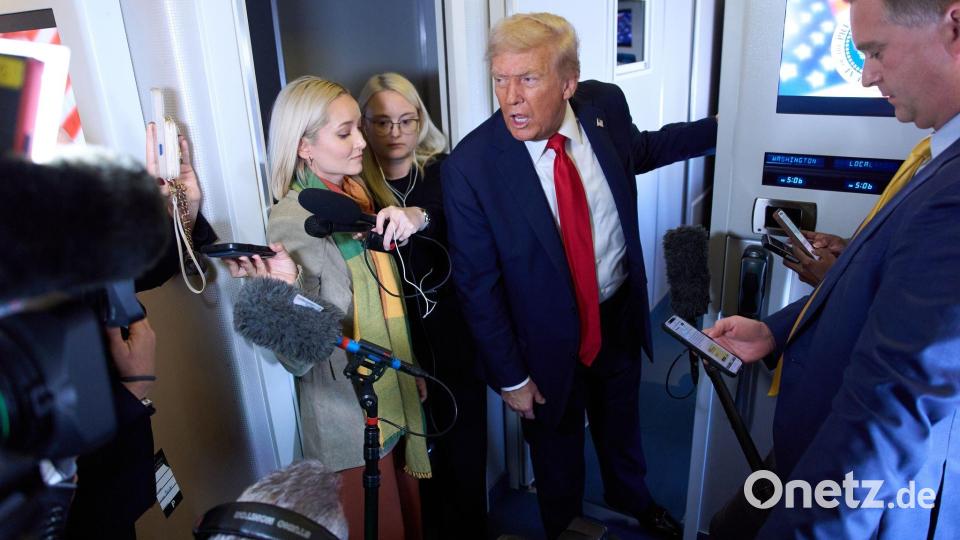 Präsident Trump ist auf dem Weg nach Israel. Bild: Evan Vucci/AP/dpa