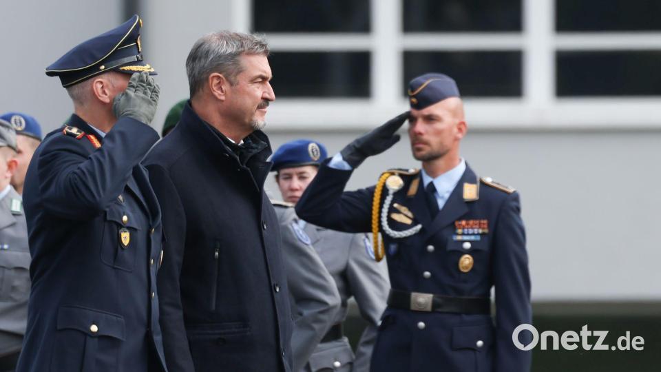 Die Debatte um die Wehrpflicht sollte aus der Sicht von CSU-Chef Söder schnell beendet werden. Bild: Daniel Karmann/dpa