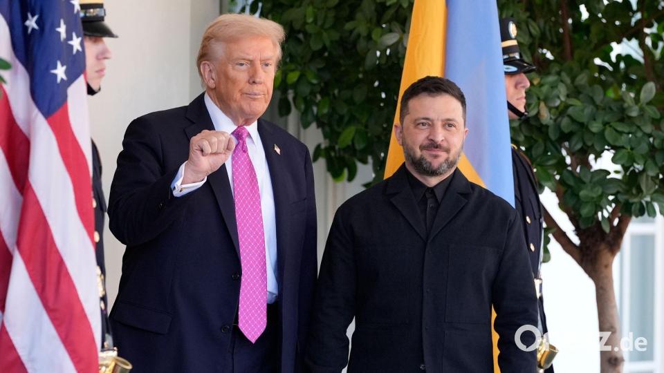 US-Präsident Trump hat den ukrainischen Präsidenten Wolodymyr Selenskyj empfangen. Bild: Alex Brandon/AP/dpa