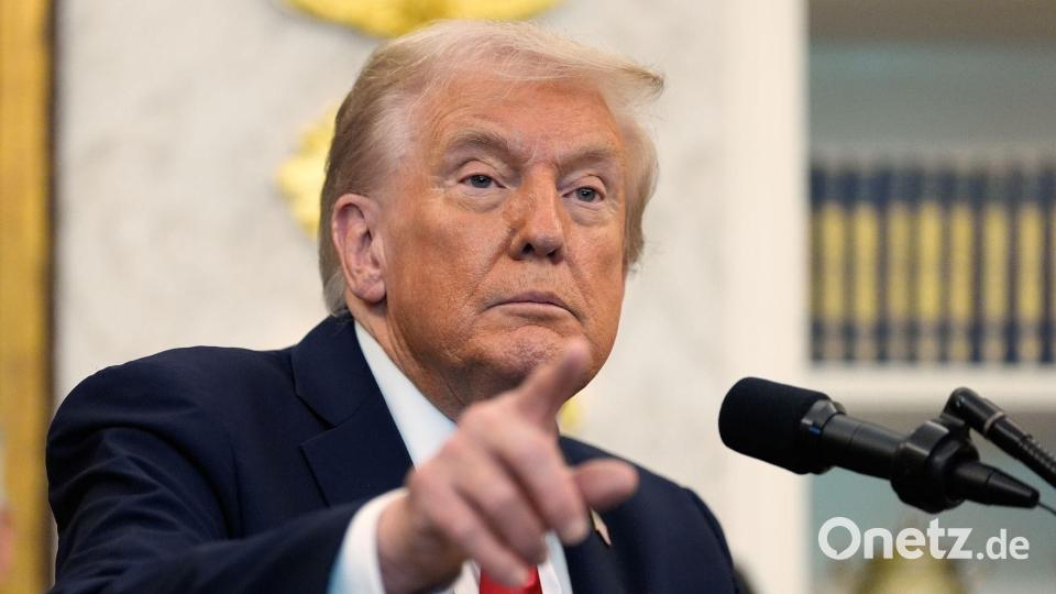US-Präsident Trump droht der Hamas mit dem Tod. Bild: Alex Brandon/AP/dpa