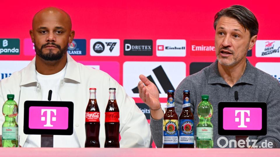 Bayern-Coach Vincent Kompany (l) war zufrieden, BVB-Coach Niko Kovac nicht. Bild: Sven Hoppe/dpa