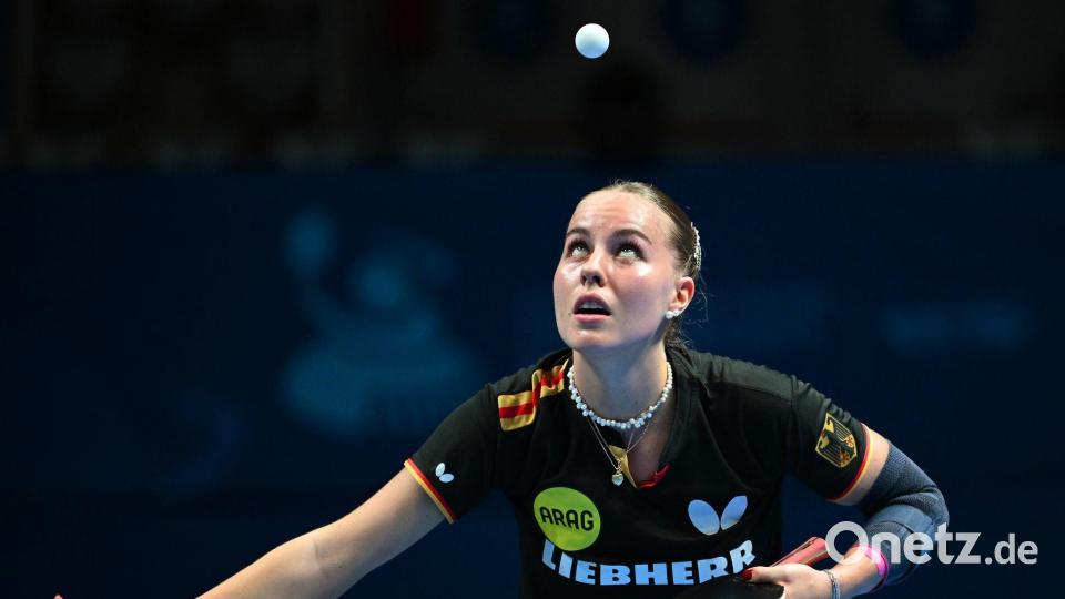 Tischtennis-Star Annett Kaufmann. Bild: Manfred Schillings/dpa